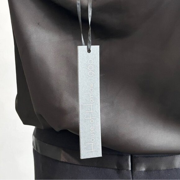 NWT House of Harlow Black Satin Cowl Camisole With Rhinestone Straps - Picture 13 of 13